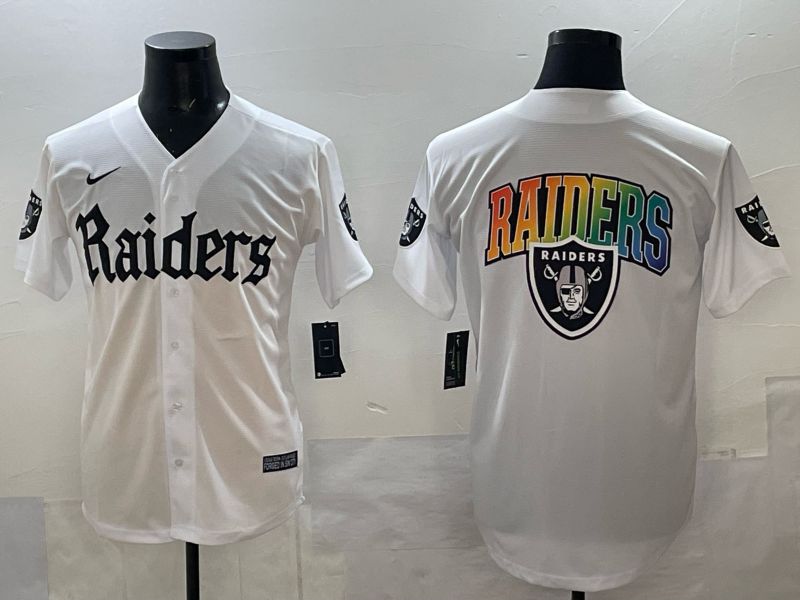 Men 2025 Oakland Raiders Blank white 6th generation Joint Name Nike Limited NFL Jersey style 06